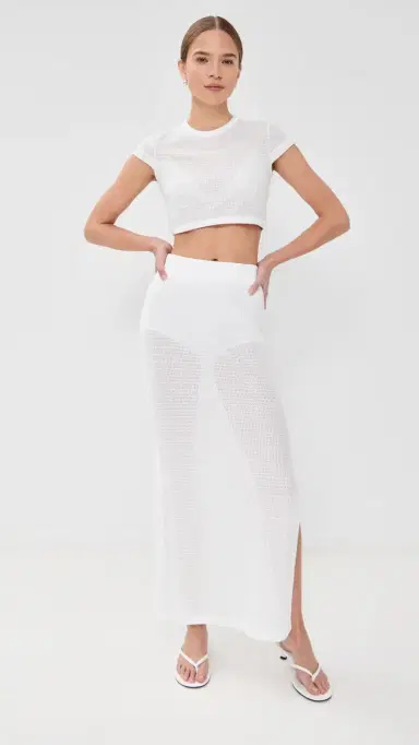 SIMKHAI Lidie Short Sleeve Top White | Thumbnail 5 SIMKHAI Lidie Short Sleeve Top White | Thumbnail 5