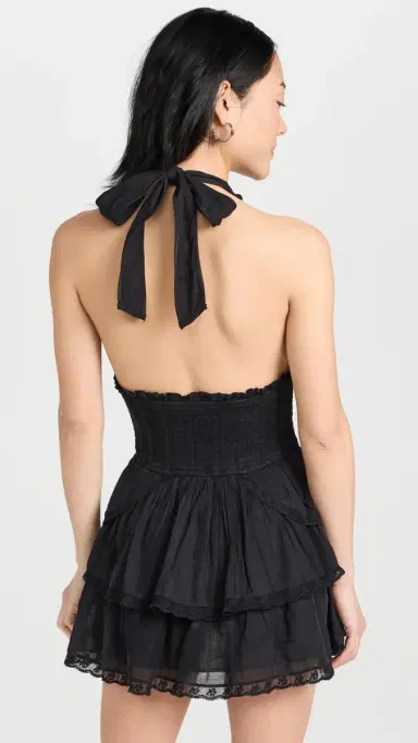 LoveShackFancy Deanna Halter Dress Black | Thumbnail 3 LoveShackFancy Deanna Halter Dress Black | Thumbnail 3