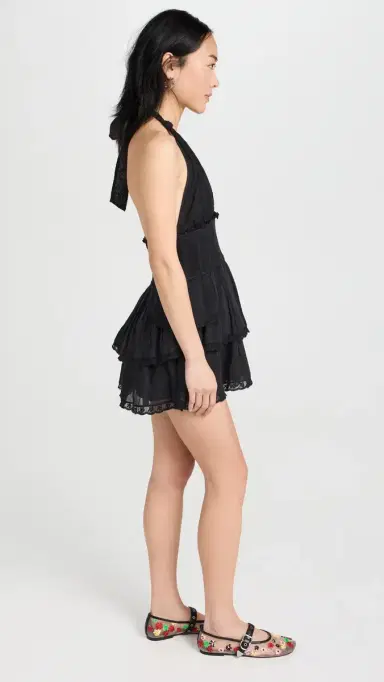 LoveShackFancy Deanna Halter Dress Black | Thumbnail 4 LoveShackFancy Deanna Halter Dress Black | Thumbnail 4