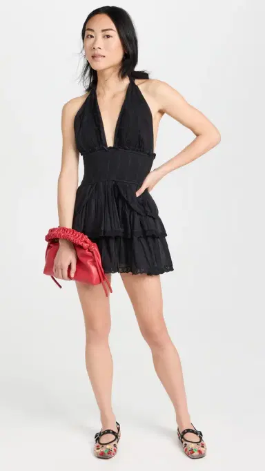 LoveShackFancy Deanna Halter Dress Black | Thumbnail 5 LoveShackFancy Deanna Halter Dress Black | Thumbnail 5
