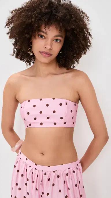 SEVEN WONDERS Klea Strapless Top Musk/Choc Polka | Thumbnail 2 SEVEN WONDERS Klea Strapless Top Musk/Choc Polka | Thumbnail 2