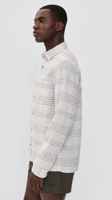 McTavish Hemp Long Sleeve Shirt White Multi | Thumbnail 4 McTavish Hemp Long Sleeve Shirt White Multi | Thumbnail 4