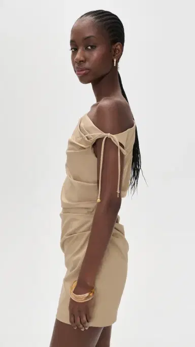 Line & Dot elio Dress Tan | Thumbnail 4 Line & Dot elio Dress Tan | Thumbnail 4