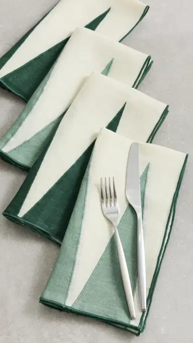 Misette Backgammon Linen Napkins 4 Pack | Thumbnail 2 Misette Backgammon Linen Napkins 4 Pack | Thumbnail 2