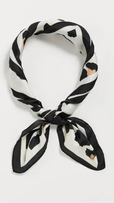 Lele Sadoughi Leopard Square Satin Scarf Jet One Size | Thumbnail 2 Lele Sadoughi Leopard Square Satin Scarf Jet One Size | Thumbnail 2