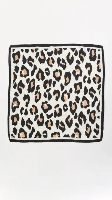 Lele Sadoughi Leopard Square Satin Scarf Jet One Size | Thumbnail 4 Lele Sadoughi Leopard Square Satin Scarf Jet One Size | Thumbnail 4