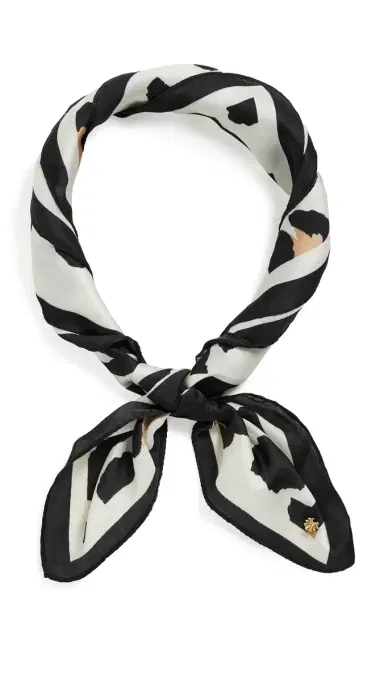 Lele Sadoughi Leopard Square Satin Scarf Jet One Size | Thumbnail 6 Lele Sadoughi Leopard Square Satin Scarf Jet One Size | Thumbnail 6
