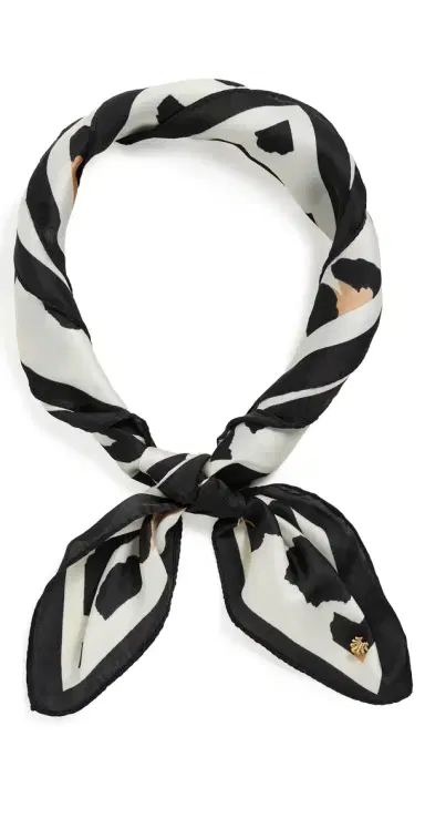 Lele Sadoughi Leopard Square Satin Scarf Jet One Size | Thumbnail 1 Lele Sadoughi Leopard Square Satin Scarf Jet One Size | Thumbnail 1