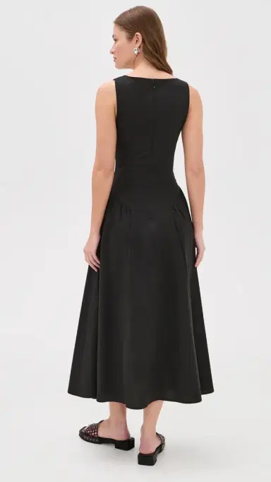 Staud Gwen Midi Dress Black | Thumbnail 3 Staud Gwen Midi Dress Black | Thumbnail 3