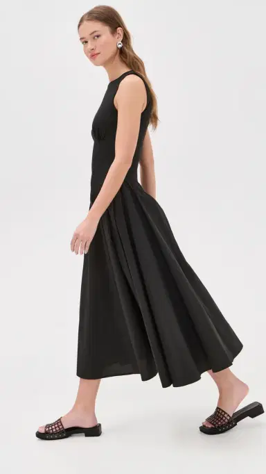 Staud Gwen Midi Dress Black | Thumbnail 4 Staud Gwen Midi Dress Black | Thumbnail 4