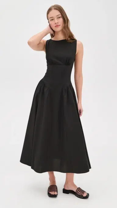 Staud Gwen Midi Dress Black | Thumbnail 5 Staud Gwen Midi Dress Black | Thumbnail 5
