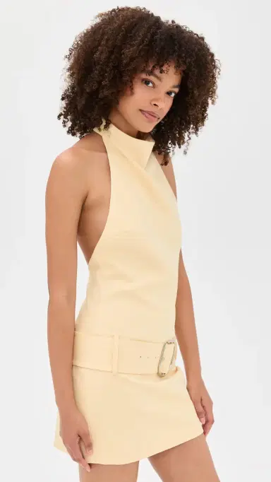 SIR. Sabina Belted Mini Dress Butter | Thumbnail 4 SIR. Sabina Belted Mini Dress Butter | Thumbnail 4