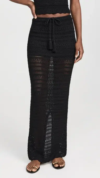 PQ Swim Crochet Long Skirt Black | Thumbnail 2 PQ Swim Crochet Long Skirt Black | Thumbnail 2
