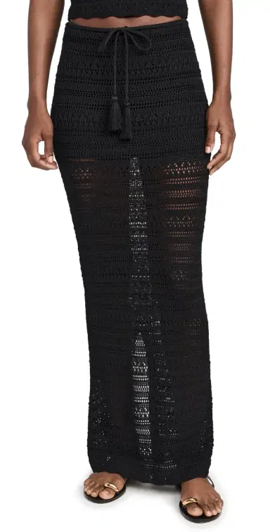 PQ Swim Crochet Long Skirt Black | Thumbnail 1 PQ Swim Crochet Long Skirt Black | Thumbnail 1