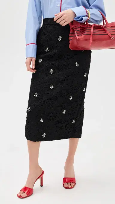 ESSENTIEL ANTWERP Jourget Lace Pencil Skirt Black | Thumbnail 2 ESSENTIEL ANTWERP Jourget Lace Pencil Skirt Black | Thumbnail 2