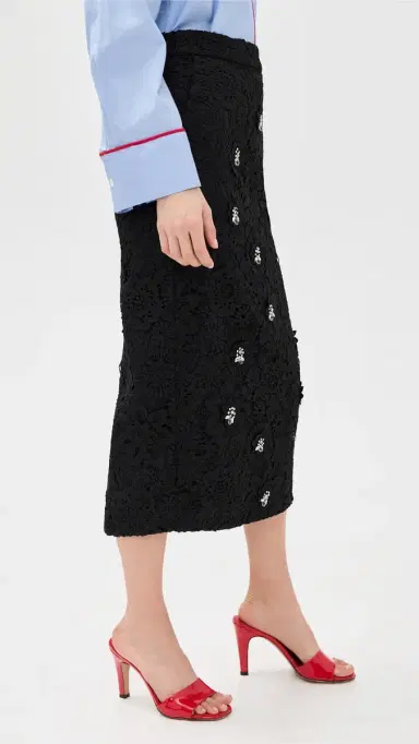 ESSENTIEL ANTWERP Jourget Lace Pencil Skirt Black | Thumbnail 4 ESSENTIEL ANTWERP Jourget Lace Pencil Skirt Black | Thumbnail 4