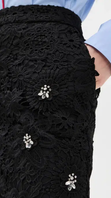 ESSENTIEL ANTWERP Jourget Lace Pencil Skirt Black | Thumbnail 6 ESSENTIEL ANTWERP Jourget Lace Pencil Skirt Black | Thumbnail 6