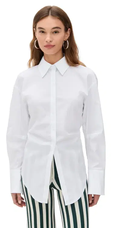 SIMONMILLER Loch Poplin Button Up Macadamia | Thumbnail 1 SIMONMILLER Loch Poplin Button Up Macadamia | Thumbnail 1
