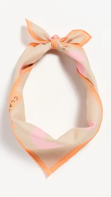 Clare V. Bandana Scarf Khaki with Pink One Size | Thumbnail 2 Clare V. Bandana Scarf Khaki with Pink One Size | Thumbnail 2