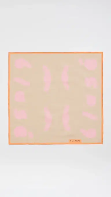 Clare V. Bandana Scarf Khaki with Pink One Size | Thumbnail 4 Clare V. Bandana Scarf Khaki with Pink One Size | Thumbnail 4