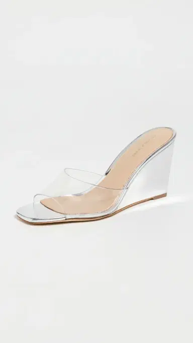 Veronica Beard Asha Wedges Clear/Silver | Thumbnail 2 Veronica Beard Asha Wedges Clear/Silver | Thumbnail 2