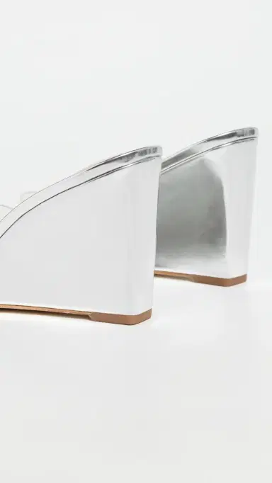 Veronica Beard Asha Wedges Clear/Silver | Thumbnail 4 Veronica Beard Asha Wedges Clear/Silver | Thumbnail 4