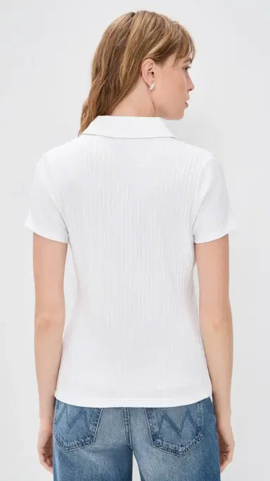Vince Rib hort leeve Polo Optic White | Thumbnail 3 Vince Rib hort leeve Polo Optic White | Thumbnail 3