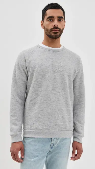 Marine Layer Mock Twist Sherpa Crew Pullover Heather Grey | Thumbnail 2 Marine Layer Mock Twist Sherpa Crew Pullover Heather Grey | Thumbnail 2
