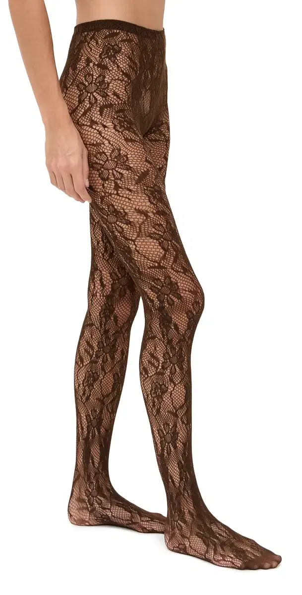 Aria Mesh Tights Brown One Size Aria Mesh Tights Brown One Size