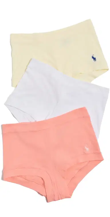 Polo Ralph Lauren Club Cotton Girl Shorts Panties 3 Pack White Cloud/Yellow/Citrine | Thumbnail 1 Polo Ralph Lauren Club Cotton Girl Shorts Panties 3 Pack White Cloud/Yellow/Citrine | Thumbnail 1