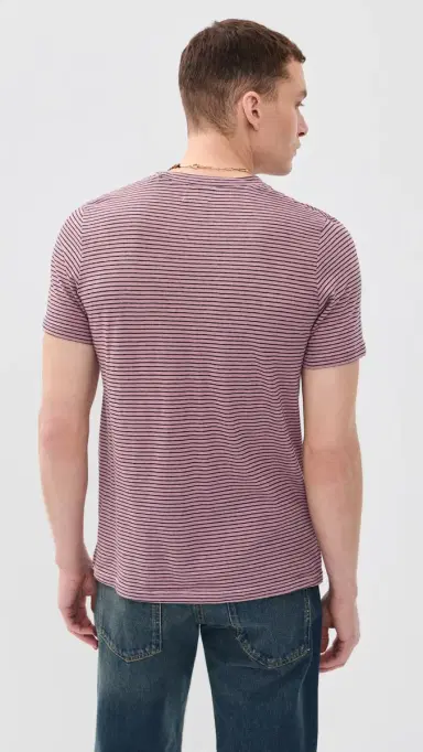 Isabel Marant Leon Striped Linen Tee ight Pink/Black | Thumbnail 3 Isabel Marant Leon Striped Linen Tee ight Pink/Black | Thumbnail 3