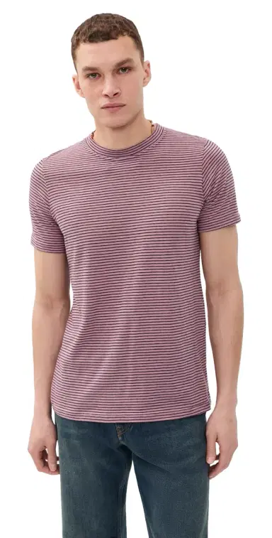 Isabel Marant Leon Striped Linen Tee ight Pink/Black | Thumbnail 1 Isabel Marant Leon Striped Linen Tee ight Pink/Black | Thumbnail 1