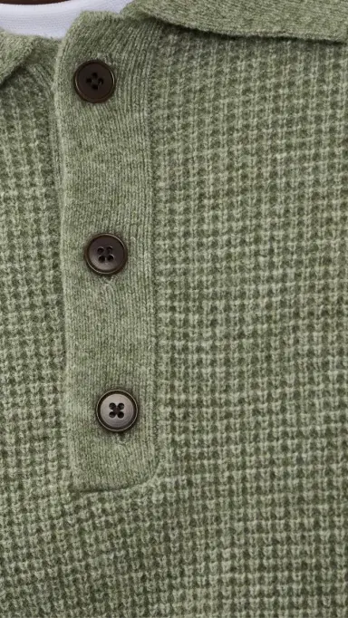Madewell Waffle Polo Heather age | Thumbnail 6 Madewell Waffle Polo Heather age | Thumbnail 6