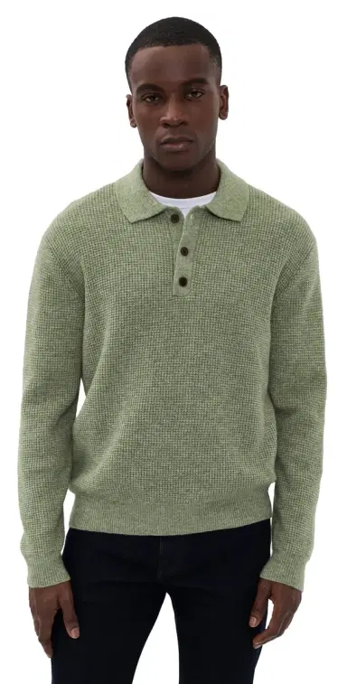 Madewell Waffle Polo Heather age | Thumbnail 1 Madewell Waffle Polo Heather age | Thumbnail 1