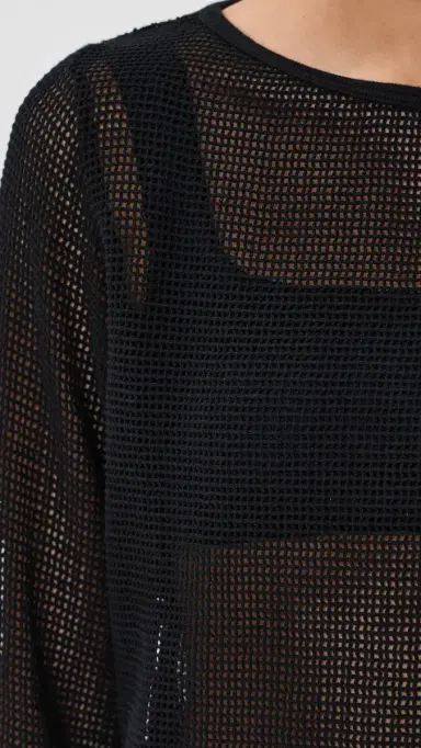 LE BOP Biarritz Long Sleeve Mini Coverup Noir | Thumbnail 6 LE BOP Biarritz Long Sleeve Mini Coverup Noir | Thumbnail 6