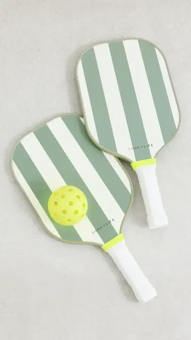 SunnyLife Stripe Pickleball Set Sage One Size | Thumbnail 2 SunnyLife Stripe Pickleball Set Sage One Size | Thumbnail 2