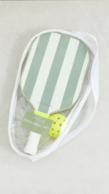 SunnyLife Stripe Pickleball Set Sage One Size | Thumbnail 3 SunnyLife Stripe Pickleball Set Sage One Size | Thumbnail 3