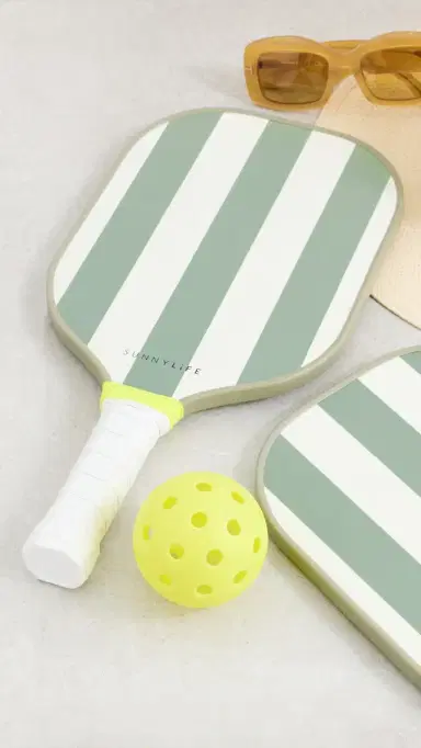SunnyLife Stripe Pickleball Set Sage One Size | Thumbnail 4 SunnyLife Stripe Pickleball Set Sage One Size | Thumbnail 4