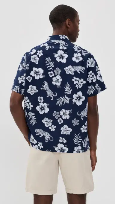 Polo Ralph Lauren Short Sleeve eersucker Andy Camp Shirt Jaguar Tropical | Thumbnail 3 Polo Ralph Lauren Short Sleeve eersucker Andy Camp Shirt Jaguar Tropical | Thumbnail 3