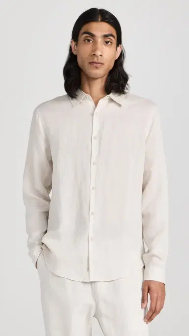Onia Air Linen Long Sleeve Shirt tone | Thumbnail 2 Onia Air Linen Long Sleeve Shirt tone | Thumbnail 2