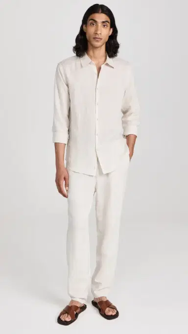 Onia Air Linen Long Sleeve Shirt tone | Thumbnail 5 Onia Air Linen Long Sleeve Shirt tone | Thumbnail 5