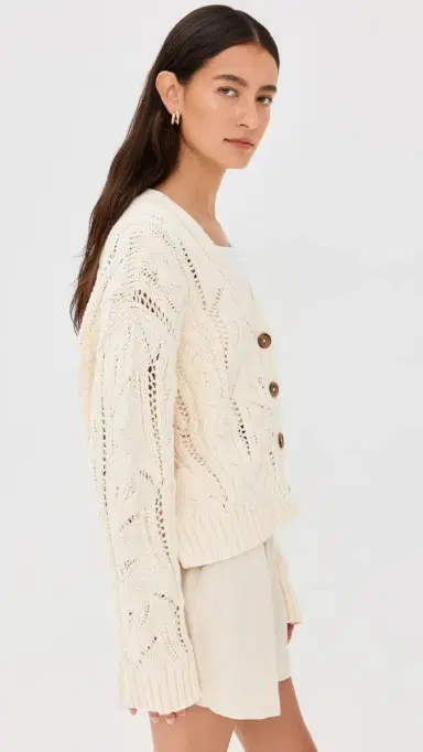 Jenni Kayne Audrey Cardigan Cream | Thumbnail 4 Jenni Kayne Audrey Cardigan Cream | Thumbnail 4