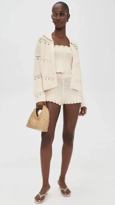 POSSE Dylan Crocheted Shorts Pearl | Thumbnail 5 POSSE Dylan Crocheted Shorts Pearl | Thumbnail 5