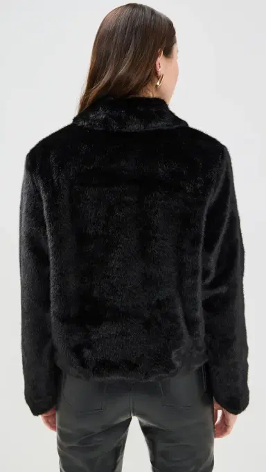 English Factory Faux Fur Collared Jacket Black | Thumbnail 3 English Factory Faux Fur Collared Jacket Black | Thumbnail 3