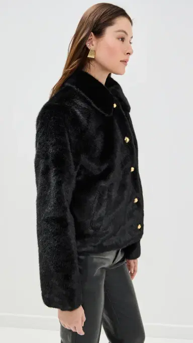 English Factory Faux Fur Collared Jacket Black | Thumbnail 4 English Factory Faux Fur Collared Jacket Black | Thumbnail 4