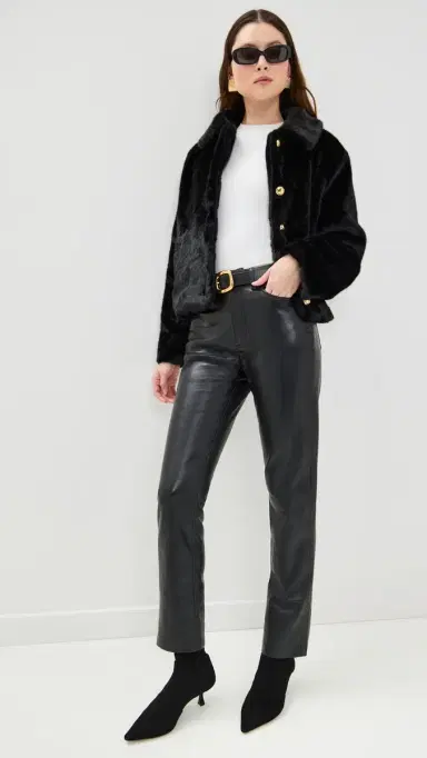 English Factory Faux Fur Collared Jacket Black | Thumbnail 5 English Factory Faux Fur Collared Jacket Black | Thumbnail 5