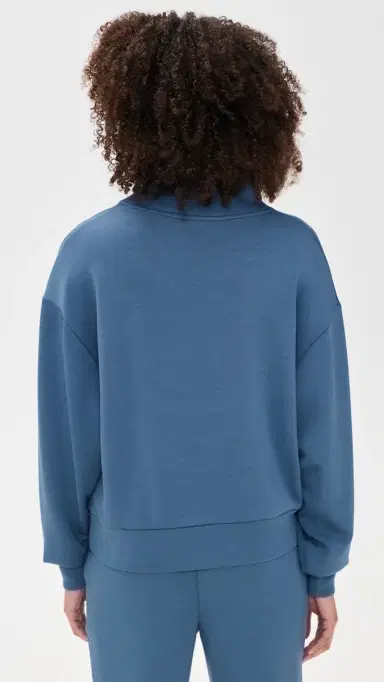 Varley Super-Soft Quarter Zip Pullover Bijou Blue | Thumbnail 3 Varley Super-Soft Quarter Zip Pullover Bijou Blue | Thumbnail 3