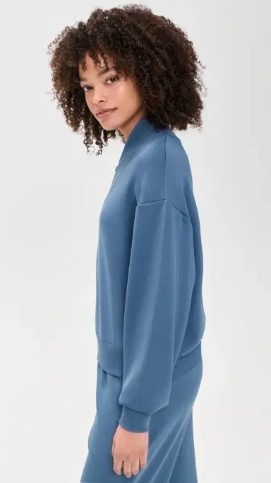 Varley Super-Soft Quarter Zip Pullover Bijou Blue | Thumbnail 4 Varley Super-Soft Quarter Zip Pullover Bijou Blue | Thumbnail 4