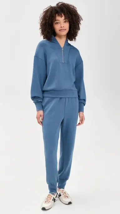 Varley Super-Soft Quarter Zip Pullover Bijou Blue | Thumbnail 5 Varley Super-Soft Quarter Zip Pullover Bijou Blue | Thumbnail 5