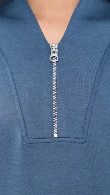 Varley Super-Soft Quarter Zip Pullover Bijou Blue | Thumbnail 6 Varley Super-Soft Quarter Zip Pullover Bijou Blue | Thumbnail 6
